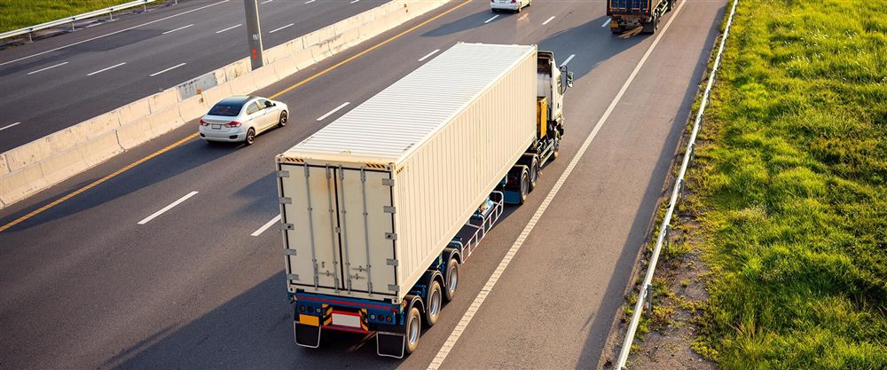 Articulated lorry on a UK motorway